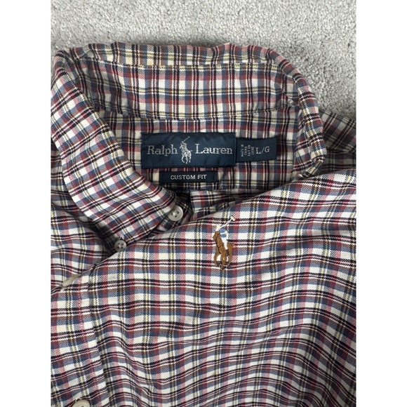 Polo Ralph Lauren Other - Vtg Polo Ralph Lauren L/S Oxford Button Front Shirt Men's L Plaid Red Flash Pony